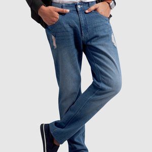OLGYN Men’s Medium Blue Denim Pant Regular Fit